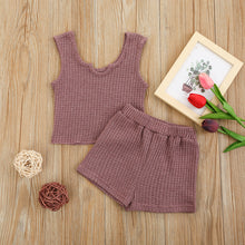 Load image into Gallery viewer, Hot selling children's solid color sleeveless suit
