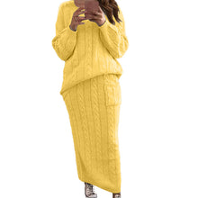 Load image into Gallery viewer, New women's fashion for Autumn/Winter 2022 twist stitch sweater set skirt AY2579

