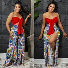 Load image into Gallery viewer, Fashion tube top backless slit trousers two-piece set（AY2233）
