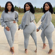 Load image into Gallery viewer, Fashion waffle pattern loose casual two-piece set(AY2485)
