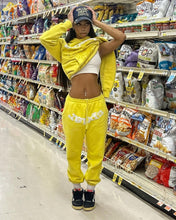 Load image into Gallery viewer, Contrast letter printed fleece hoodie suit (AY2482)
