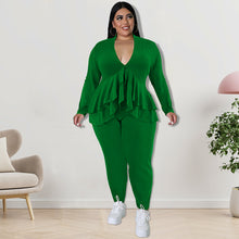 Load image into Gallery viewer, Solid color multilayer ruffle suit（AY2462）
