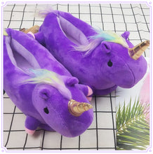 Load image into Gallery viewer, Hot-selling children's cute unicorn plush slippers（HPSD132）
