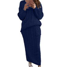 Load image into Gallery viewer, New women's fashion for Autumn/Winter 2022 twist stitch sweater set skirt AY2579
