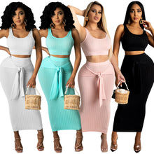 Load image into Gallery viewer, Tank top hip dress two piece set AY2179
