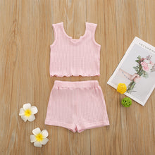 Load image into Gallery viewer, Hot selling children's solid color sleeveless suit
