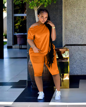 Load image into Gallery viewer, Fashion One Shoulder Breasted Loose Short Sleeve Shorts Suit（AY1822）
