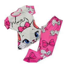 Load image into Gallery viewer, women's cartoon printed short-sleeved trousers two-piece suit
