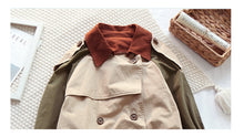 Load image into Gallery viewer, Children's contrast color long button trench coat（AY1340）
