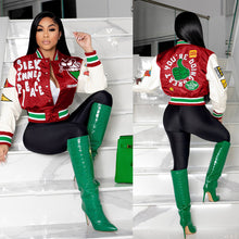 Load image into Gallery viewer, Printed threaded fashion women's top baseball jacket AY2704
