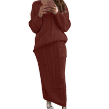 Load image into Gallery viewer, New women's fashion for Autumn/Winter 2022 twist stitch sweater set skirt AY2579
