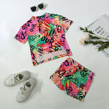 Load image into Gallery viewer, Girls' fashion printed casual loose set AY2149
