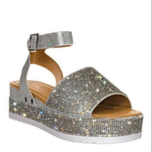 Load image into Gallery viewer, Rhinestone  flat buckle fish mouth women's shoes HPSD217
