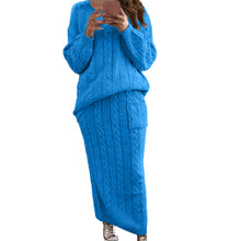 Load image into Gallery viewer, New women's fashion for Autumn/Winter 2022 twist stitch sweater set skirt AY2579
