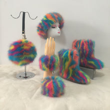 Load image into Gallery viewer, Colorful plush boots round pack four-piece suit（HPSD164）
