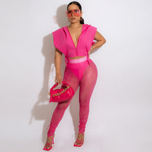 Load image into Gallery viewer, Zipper hooded mesh with underwear set AY1989
