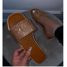 Load image into Gallery viewer, Flat Rhinestone women's slippers(HPSD216)
