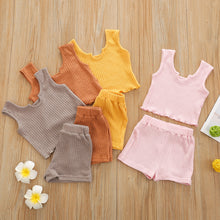 Load image into Gallery viewer, Hot selling children's solid color sleeveless suit
