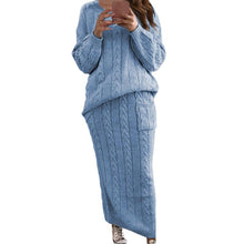 Load image into Gallery viewer, New women's fashion for Autumn/Winter 2022 twist stitch sweater set skirt AY2579

