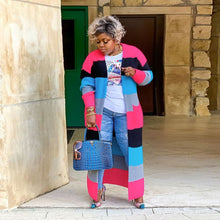Load image into Gallery viewer, Fashion color contrast long sleeve sweater cardigan coat AY2541
