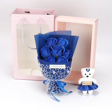 Load image into Gallery viewer, Valentine's Day 7 soap flower rose bouquet bear gift box（AE4086）
