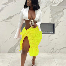 Load image into Gallery viewer, Women's pleated knotted split slim skirt AY2009
