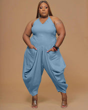 Load image into Gallery viewer, Plus solid color sling harem jumpsuit AY1102
