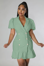 Load image into Gallery viewer, Puff sleeve solid color fishtail suit skirt（AY2231）
