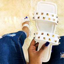 Load image into Gallery viewer, Rivet Square Toe Flat Slippers（HPSD202）
