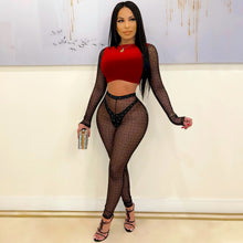 Load image into Gallery viewer, Sexy Colorblock Mesh Two Piece Set（AY1811）
