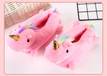 Load image into Gallery viewer, Hot-selling children's cute unicorn plush slippers（HPSD132）

