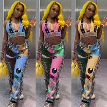 Load image into Gallery viewer, Sexy Printed Fringe Two Piece Set（AY1824）
