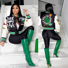 Load image into Gallery viewer, Printed threaded fashion women's top baseball jacket AY2704
